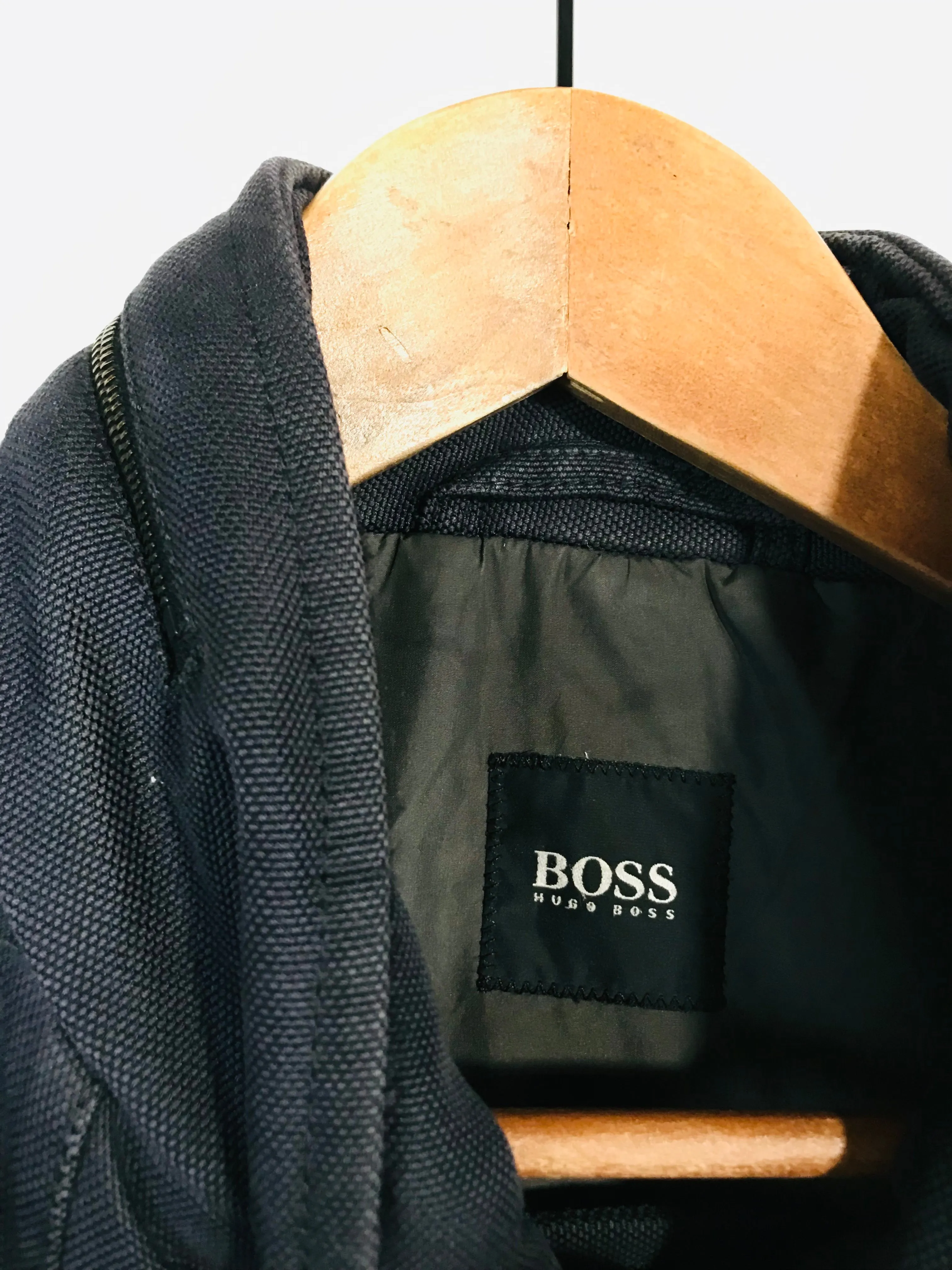 Hugo Boss Men's Canvas Overcoat Coat | L | Blue