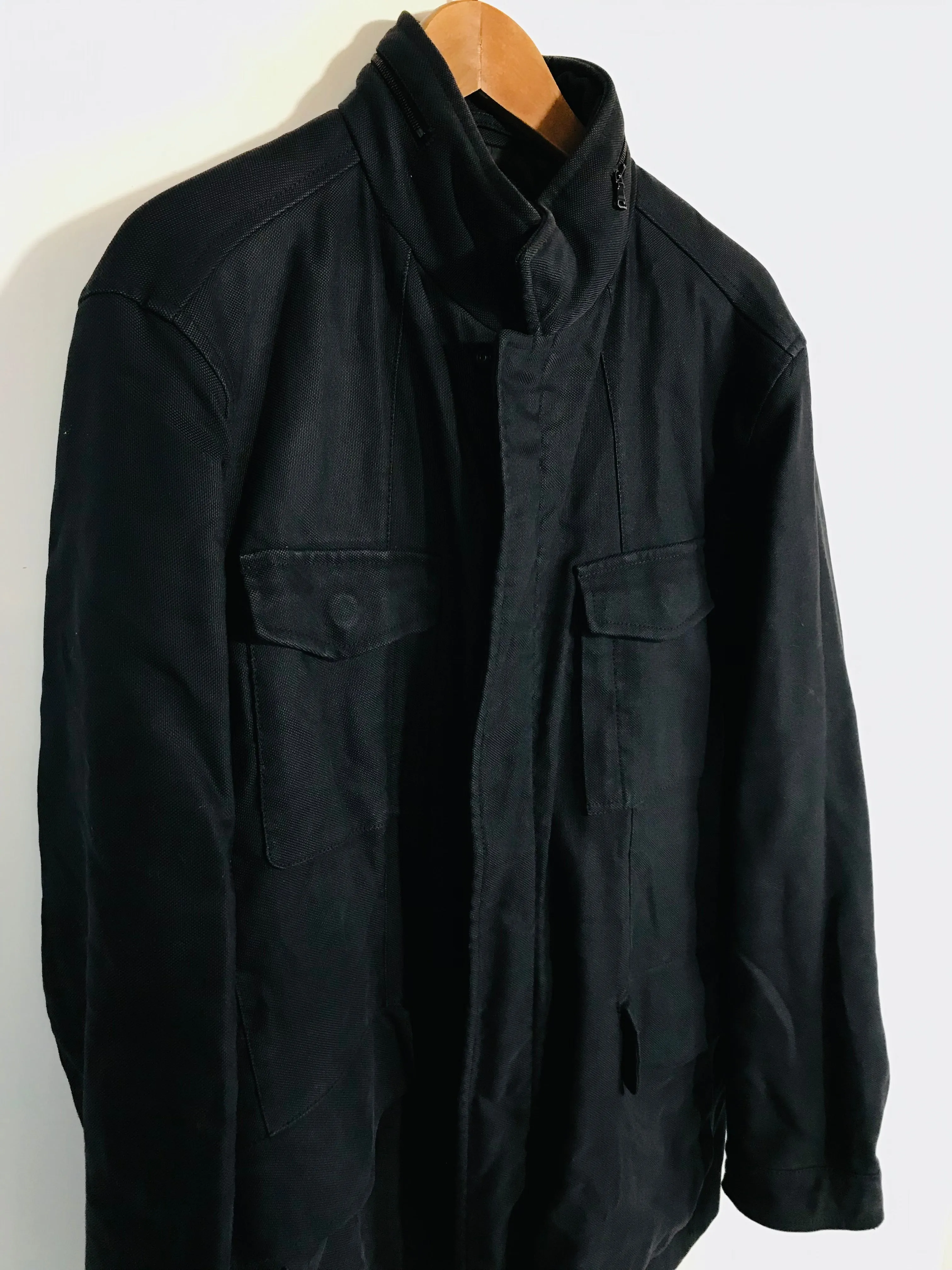 Hugo Boss Men's Canvas Overcoat Coat | L | Blue
