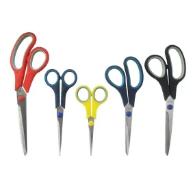 Katzco Stainless Steel Multi-Purpose Scissors Set - 5 Pieces Comfort Grip Scissors,