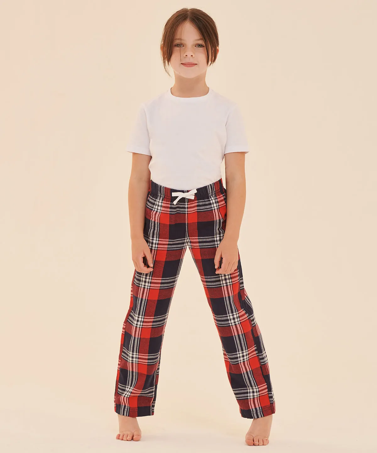 Kids tartan lounge pants | Navy/Green Check
