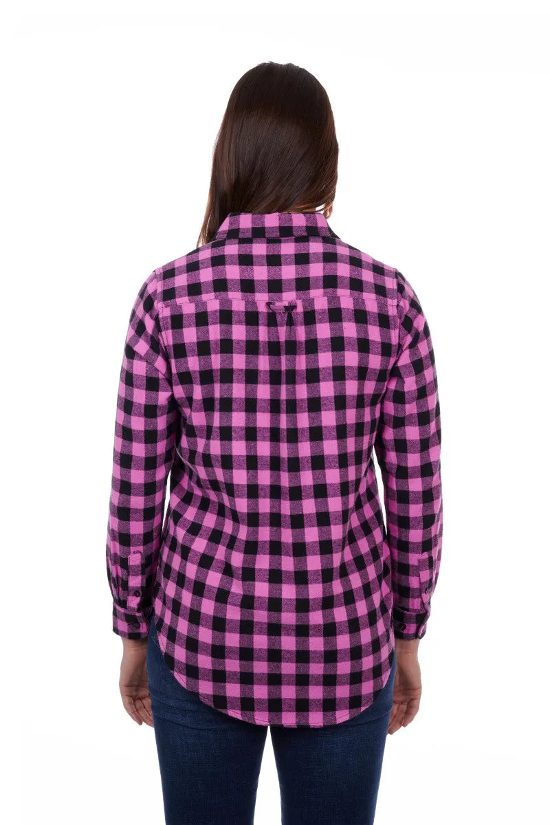 Kiera Thermal Check L/S Shirt | Pink