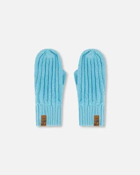 Knit Mittens Light Blue