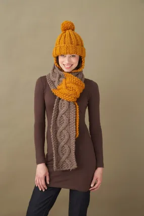 Knit Ribbed Earflap Hat Pattern (Knit)