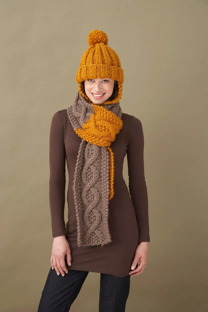 Knit Ribbed Earflap Hat Pattern (Knit)