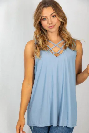 Knit Top with Strappy Neckline