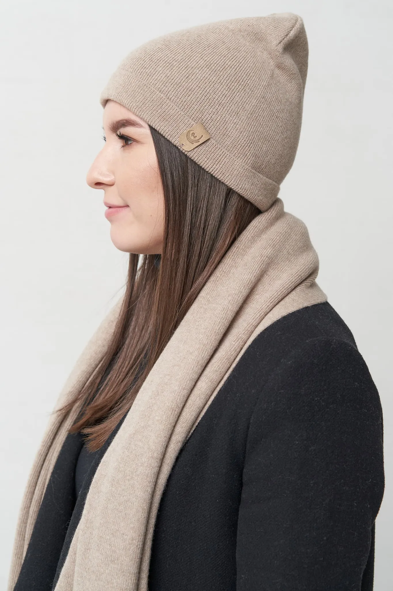 Knitted beanie hat