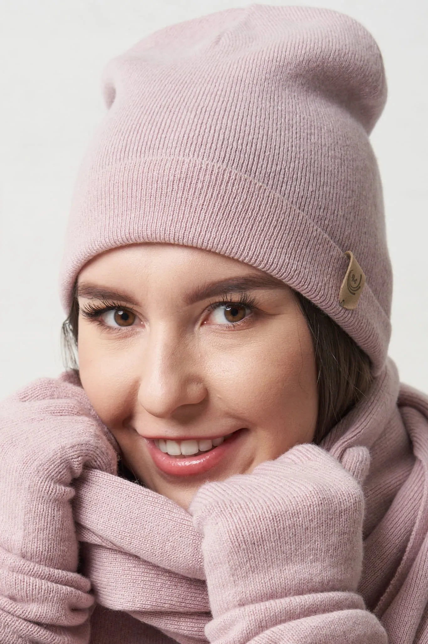 Knitted beanie hat