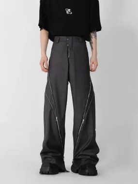 Korean Zipper Wide Pants CLE0006