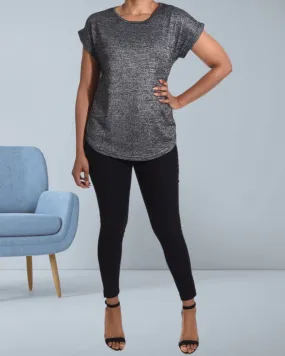 Ladies Charcoal Knit Top