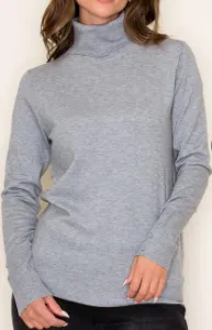 Laura Turtleneck Top w/Button Detail Cuffs