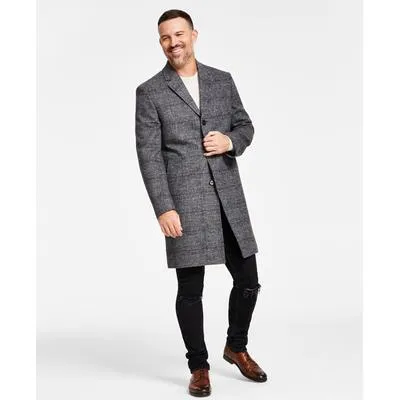 Lauren Ralph Lauren Mens Classic fit Overcoat Coat 44 L Black Plaid
