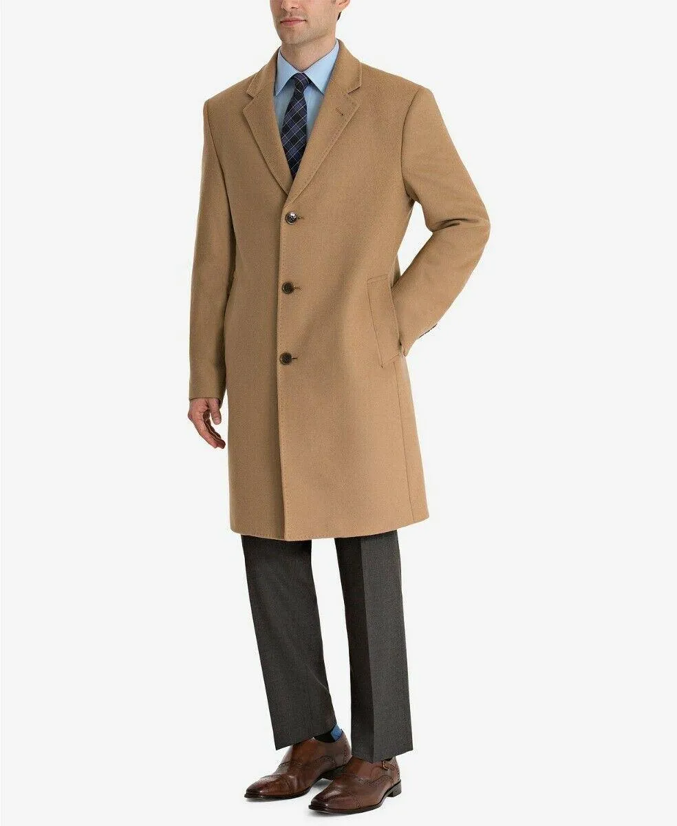 Lauren Ralph Lauren Mens Regular fit Overcoat Coat 36 R Beige Solid