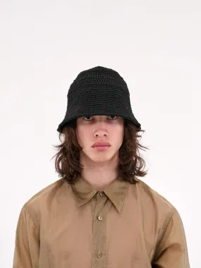 Linen Hand Knit Sailor Hat (WKN-251110-01-BLACK)