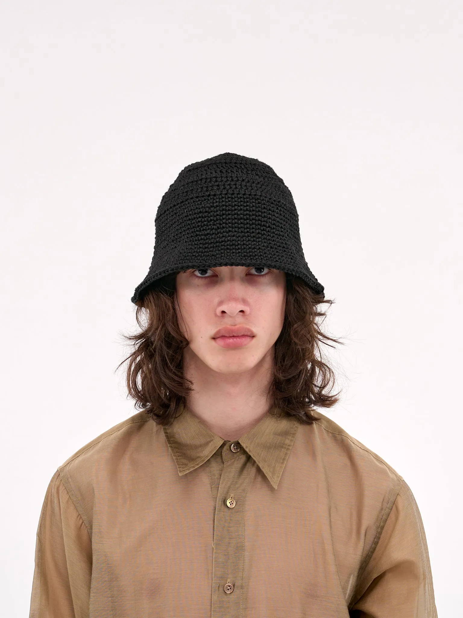 Linen Hand Knit Sailor Hat (WKN-251110-01-BLACK)