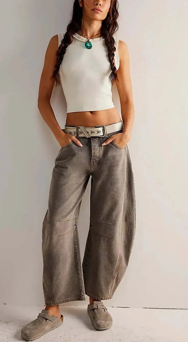 Low Waist Wide-leg Loose Jeans