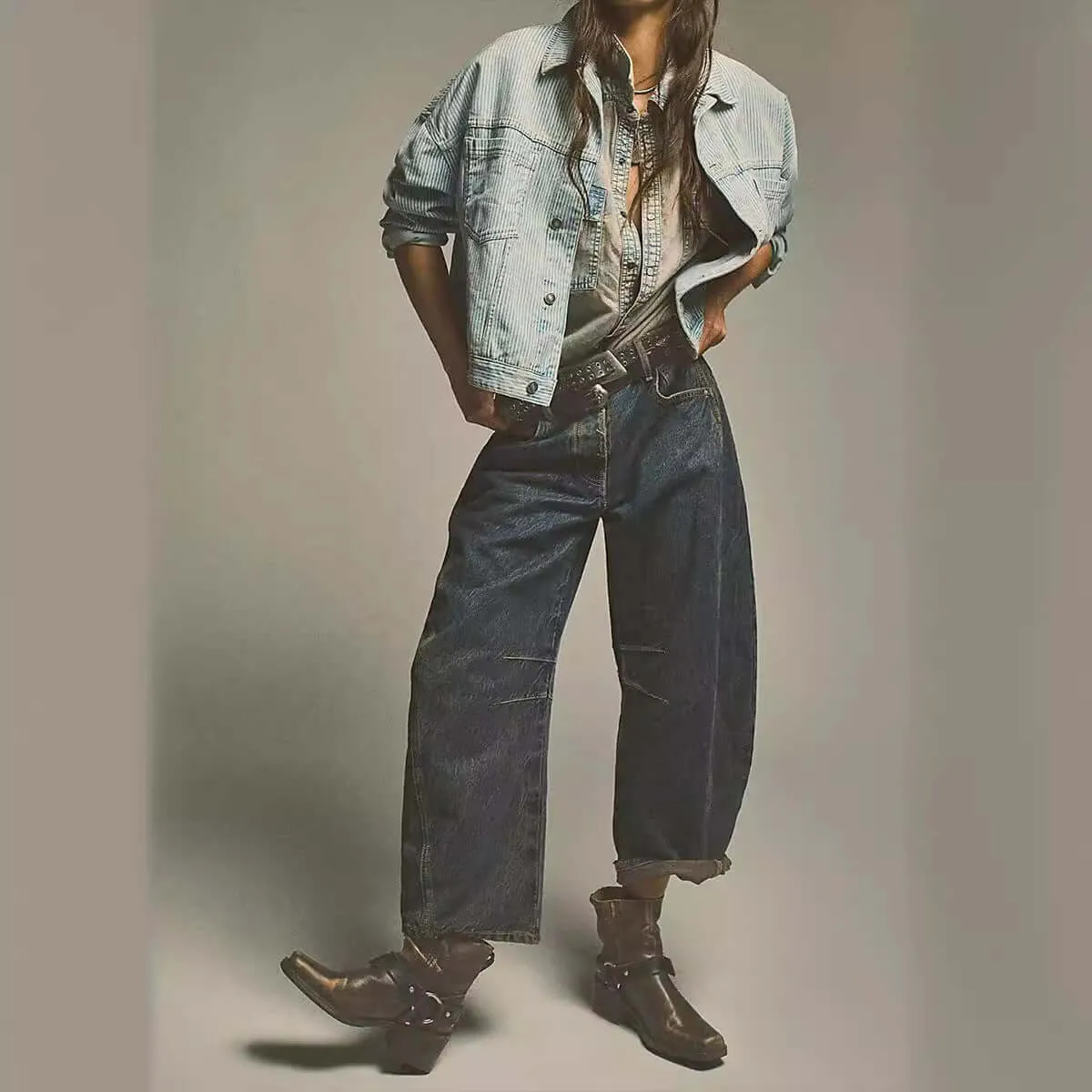 Low Waist Wide-leg Loose Jeans