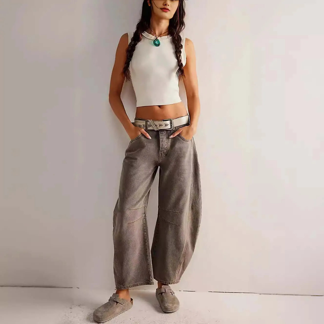 Low Waist Wide-leg Loose Jeans