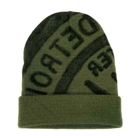 Manhole Cover Beanie, Spirit of Detroit - Choose Maroon or Olive Drab
