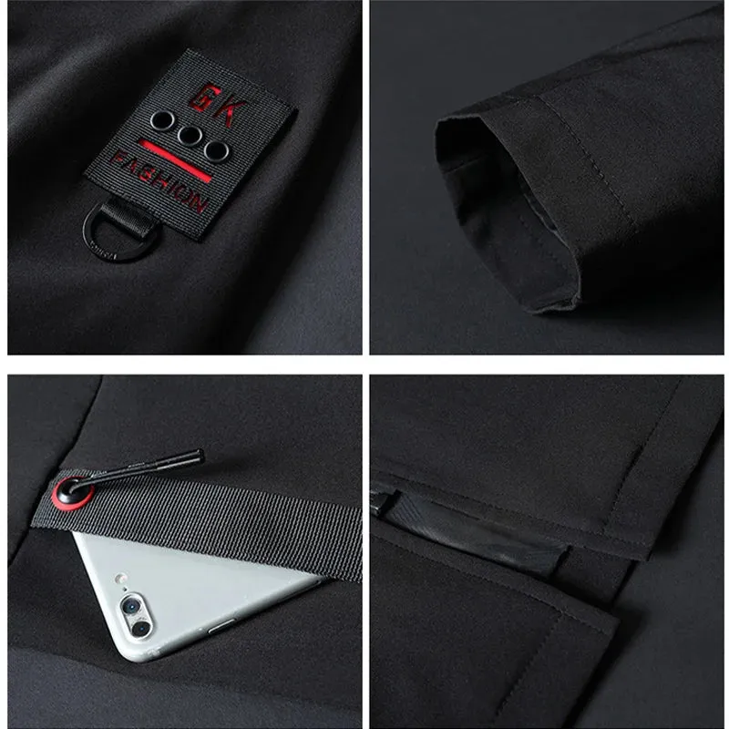 Men's Slim Stand-Up Collar  Casual Hooded