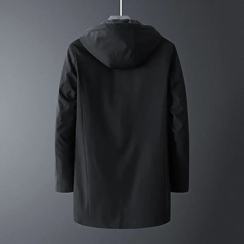 Men's Slim Stand-Up Collar  Casual Hooded