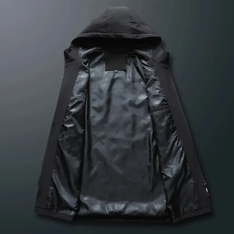 Men's Slim Stand-Up Collar  Casual Hooded