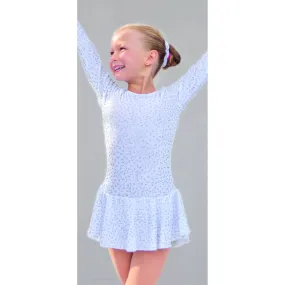 Mondor Figure Skating Dress Blue Glitters on White Velvet 2723 Frimas