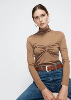 Nation Eris Turtleneck with Shirring in Teddy
