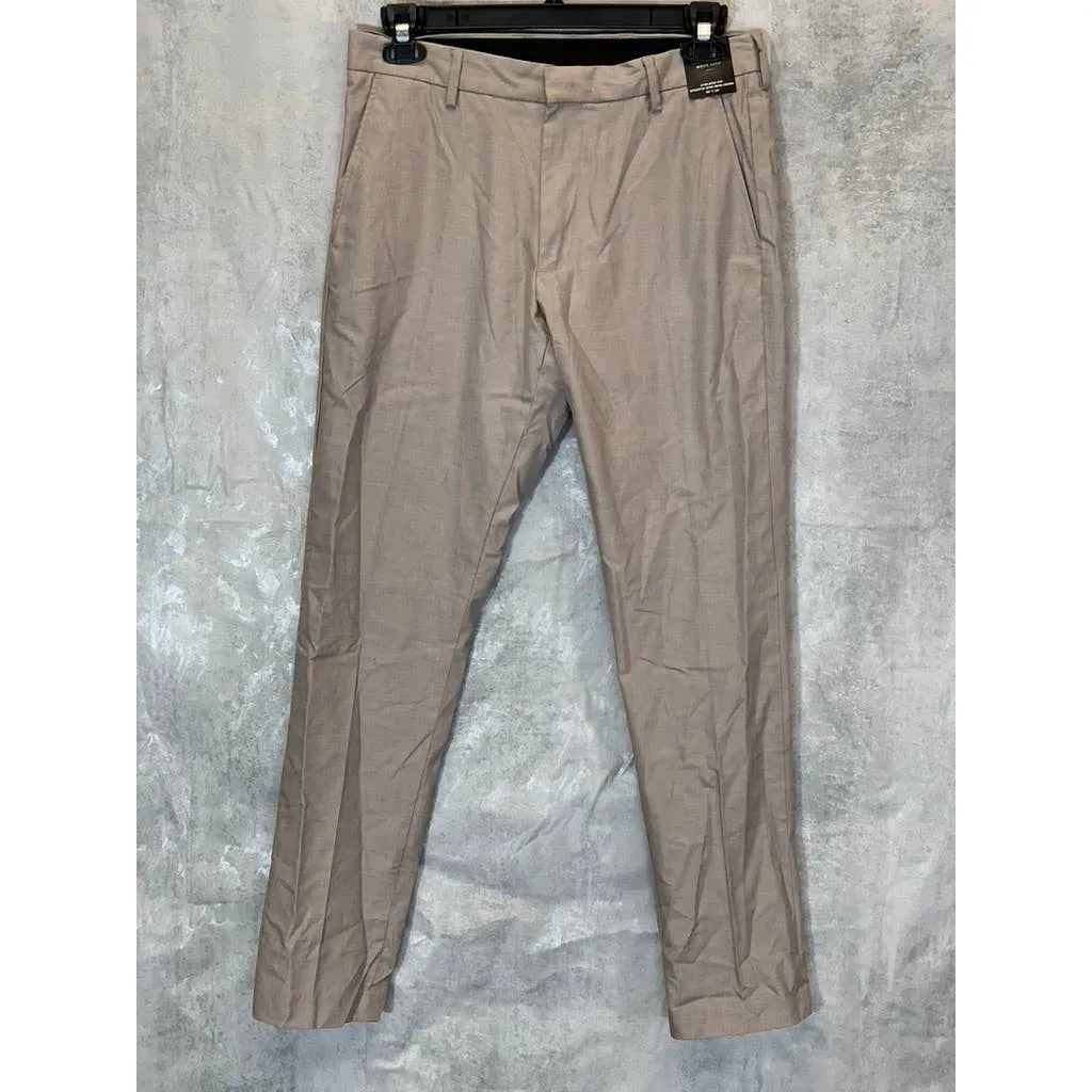 NORDSTROM Men's Grey Taupe Dobby Textured Non-Iron Athletic Fit Chino Pants SZ 32X32