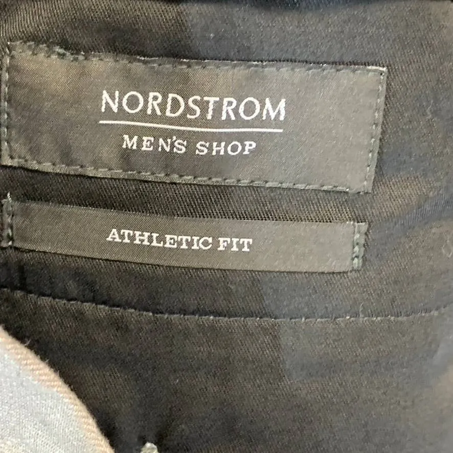 NORDSTROM Men's Grey Taupe Dobby Textured Non-Iron Athletic Fit Chino Pants SZ 32X32