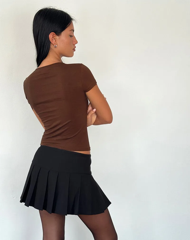 Novalie Tie Front Top in Cocoa