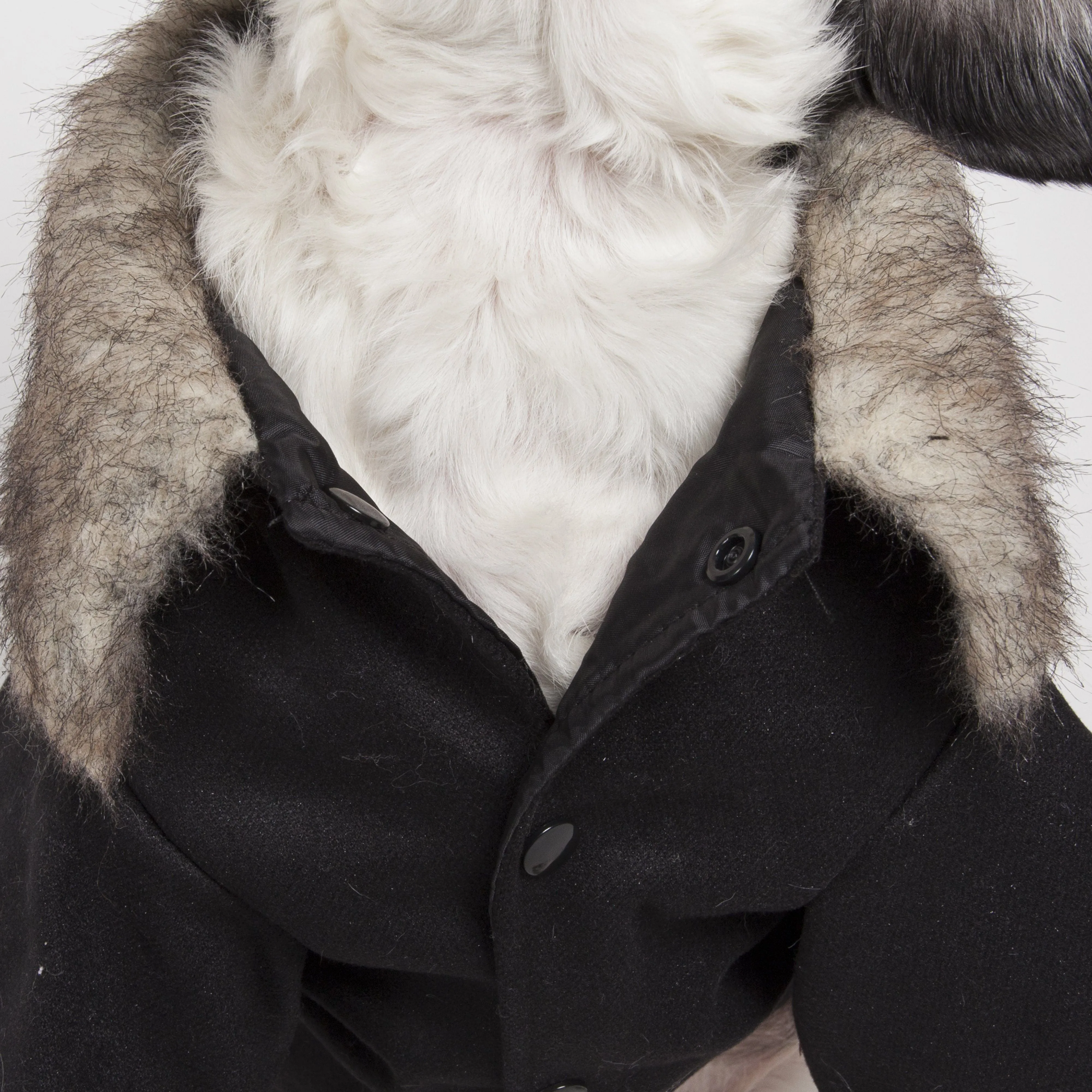 Pet Life ® 'Coast-Guard' Buttoned Fashion Faux-Fur Collared Wool Dog Coat