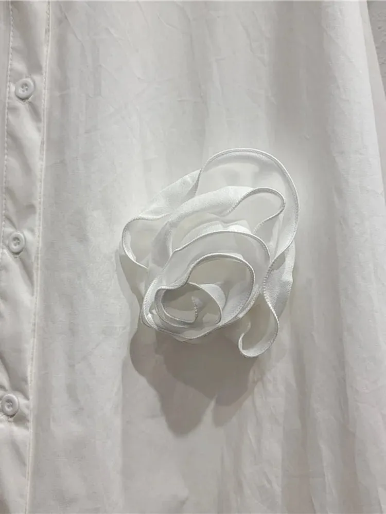 Pre Order:  Ruffled Edge 3D Flower Loose Fit Dress