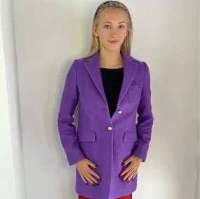 PURPLE METAL BUTTON WOOL COAT