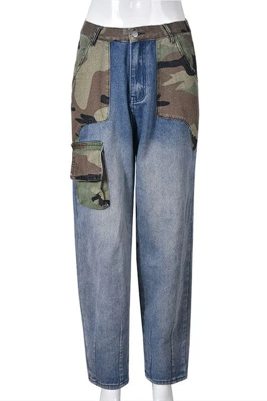 PX157 Camo Denim Long Pants