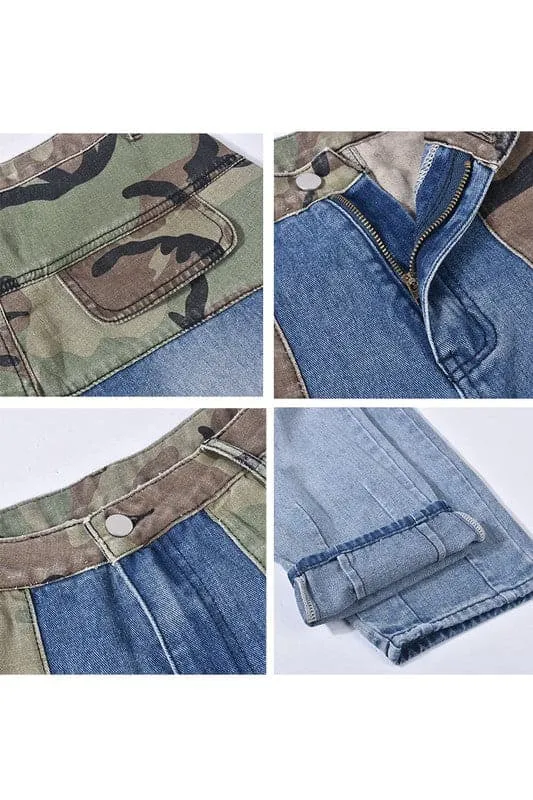 PX157 Camo Denim Long Pants
