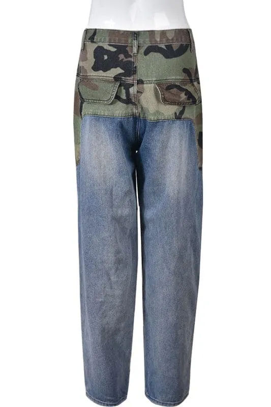 PX157 Camo Denim Long Pants