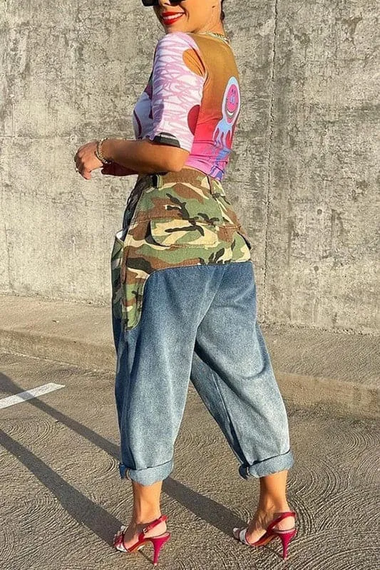 PX157 Camo Denim Long Pants
