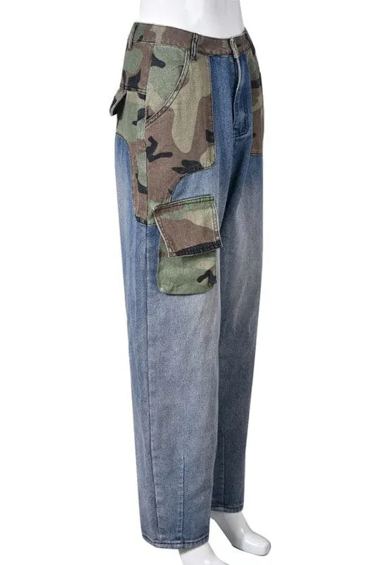 PX157 Camo Denim Long Pants