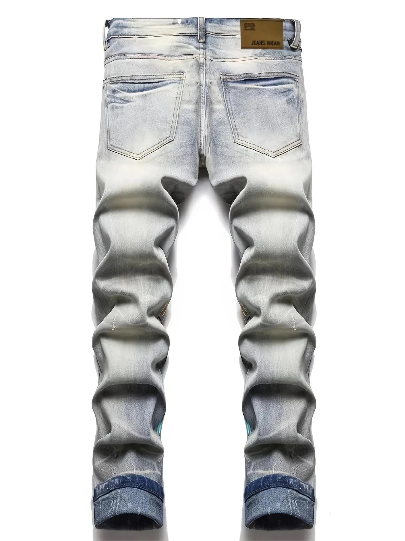 "Rock Steady" Graffiti Pattern Print Men's Slim Fit Denim Pants