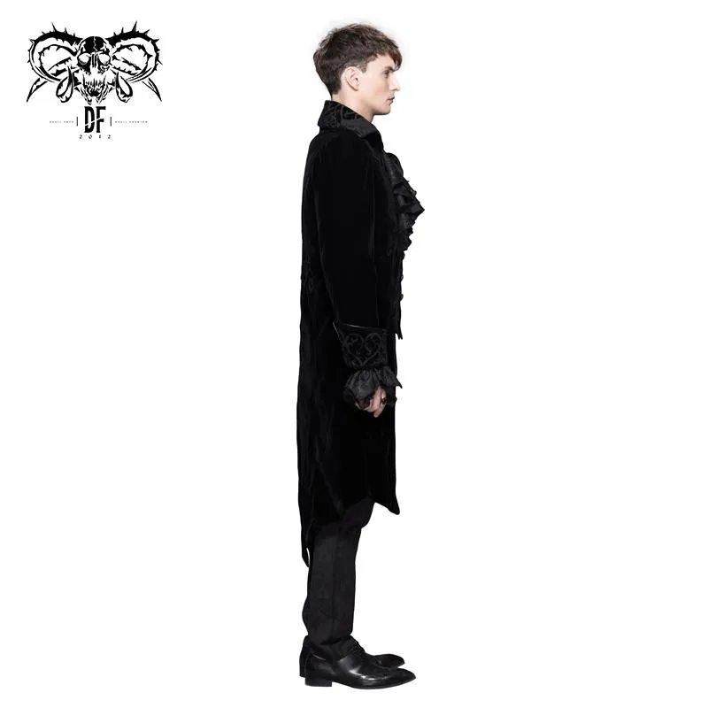 'Sabotage' Gothic Velvet Coat (Black Bile)