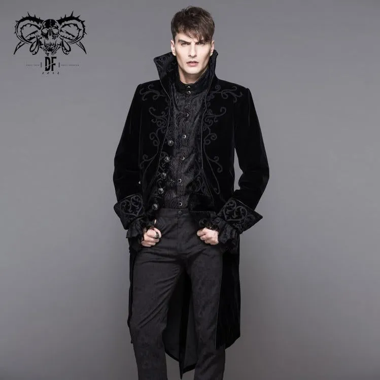 'Sabotage' Gothic Velvet Coat (Black Bile)