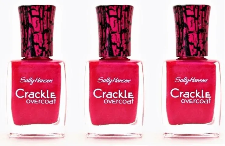 Sally Hansen Crackle Overcoat Nail Polish, 04 Fuchsia Shock Choose Your Pack