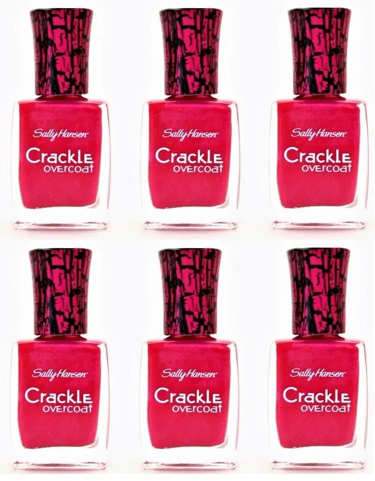 Sally Hansen Crackle Overcoat Nail Polish, 04 Fuchsia Shock Choose Your Pack