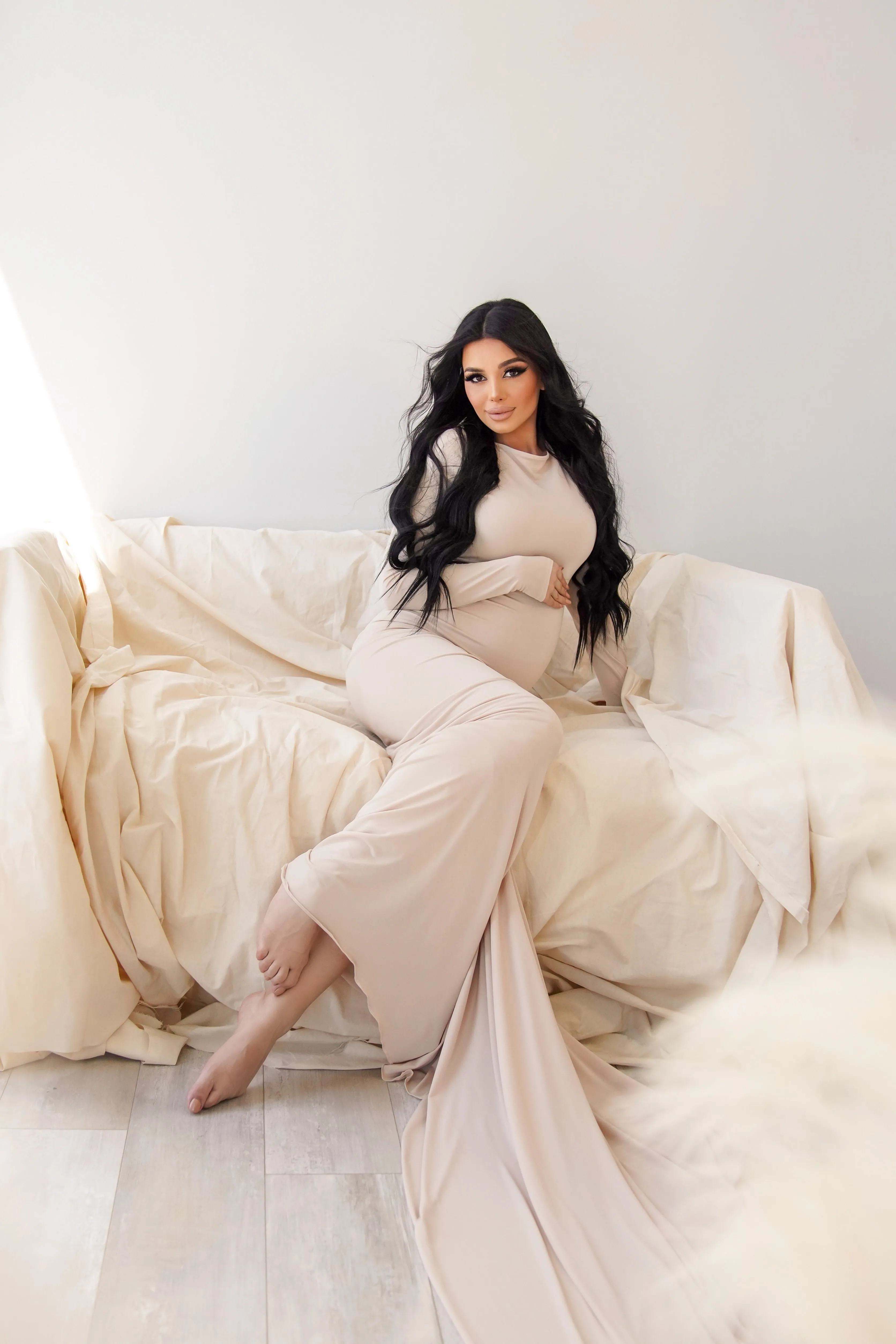 Scoop Neck Maternity Dress