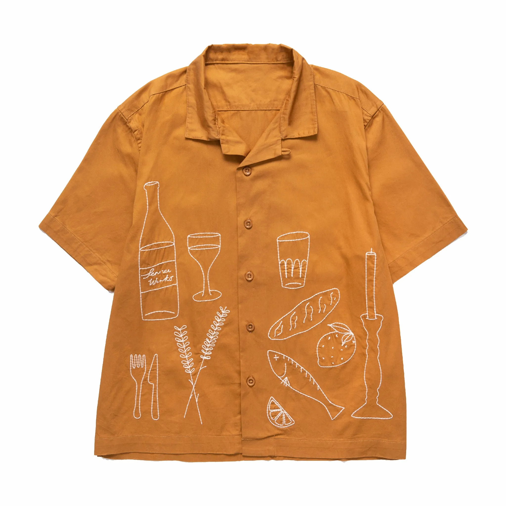 Service Works Light Twill Picnic Short Sleeve Shirt (Burnt Sugar)