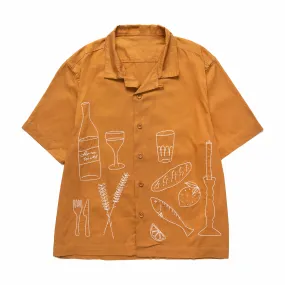 Service Works Light Twill Picnic Short Sleeve Shirt (Burnt Sugar)