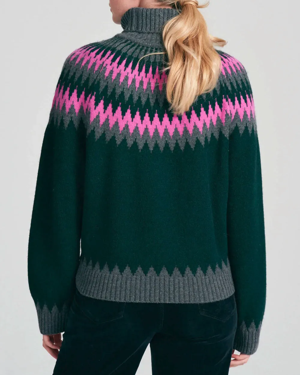Shadow Nordic Yoke Cashmere Roll Collar
