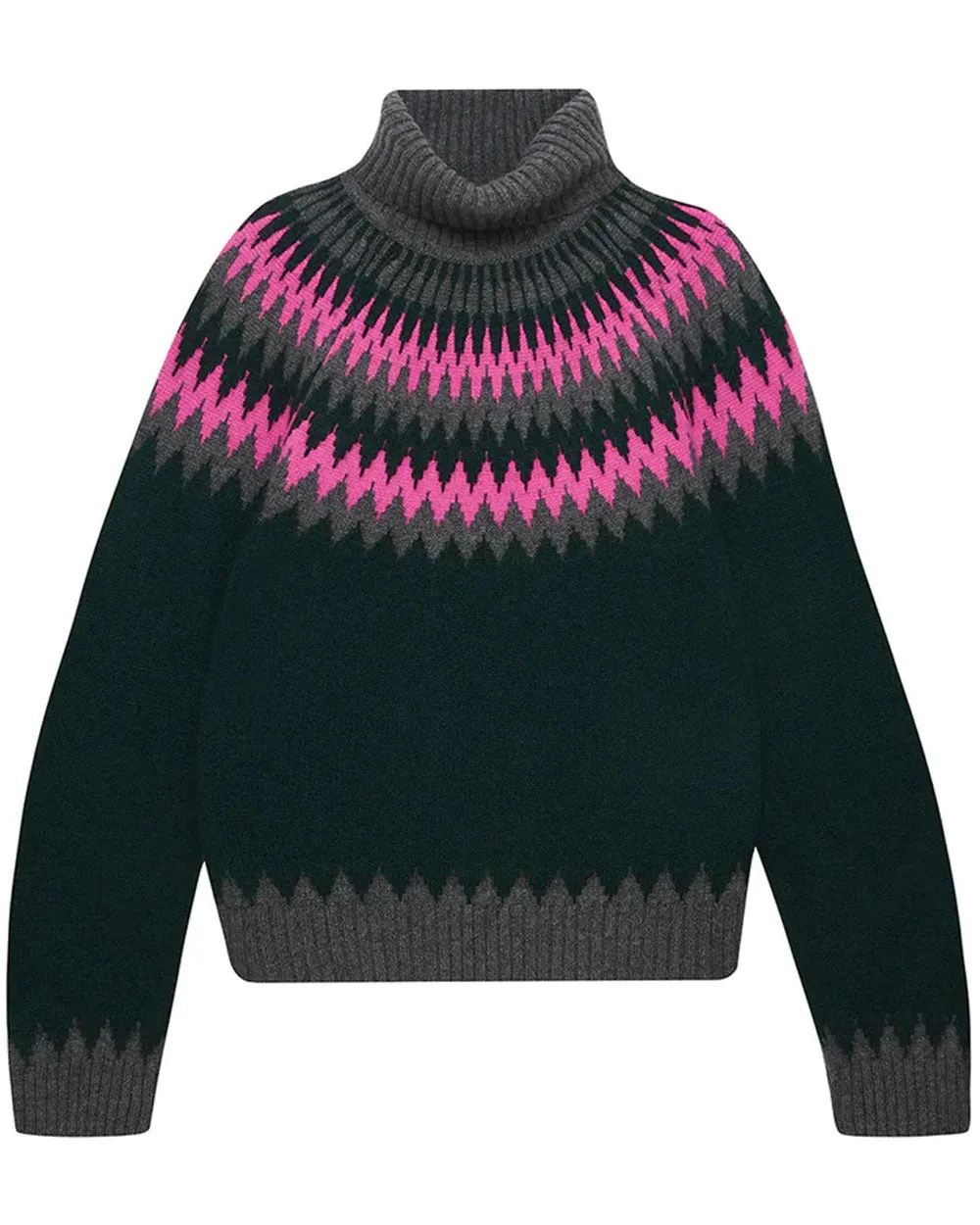 Shadow Nordic Yoke Cashmere Roll Collar