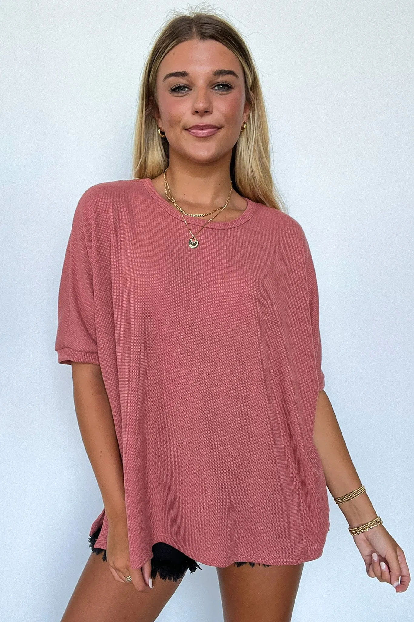 Shaina Oversized Thermal Knit Top - FINAL SALE