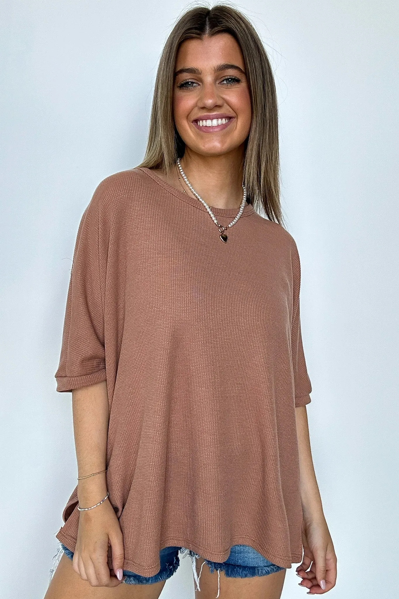 Shaina Oversized Thermal Knit Top - FINAL SALE